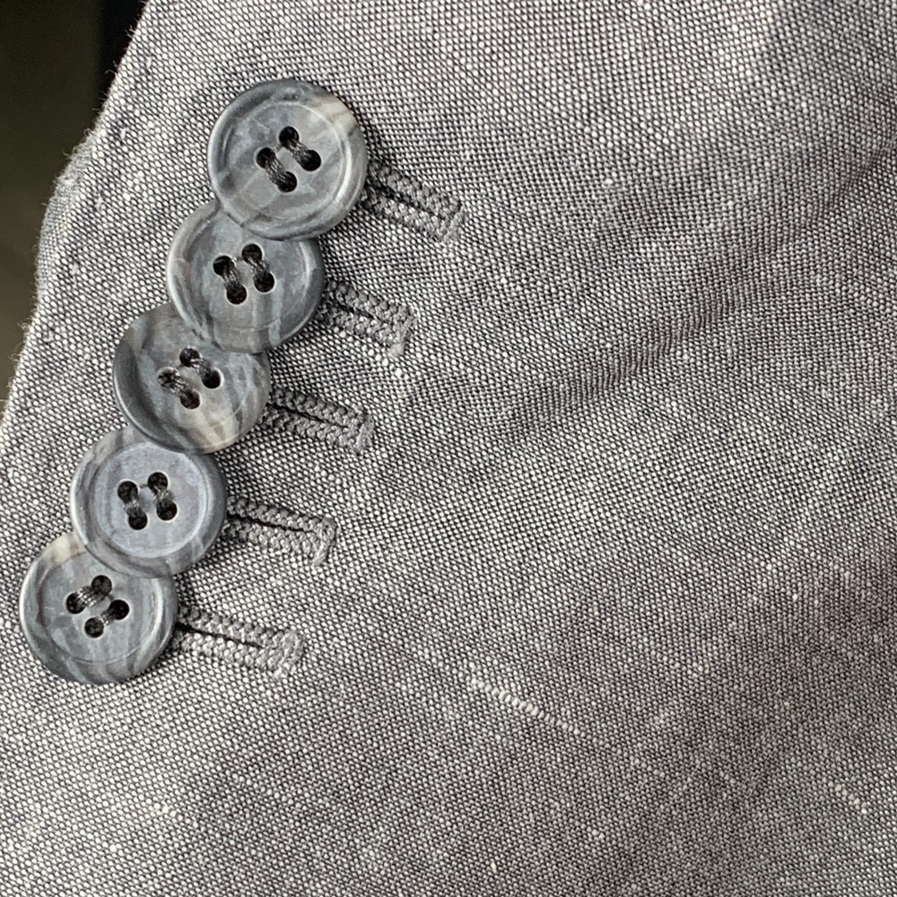 Suitsupply Linen Blazer Jacket Men 42L Gray Washington FL Vitale Barberis Sport - Picture 4 of 16